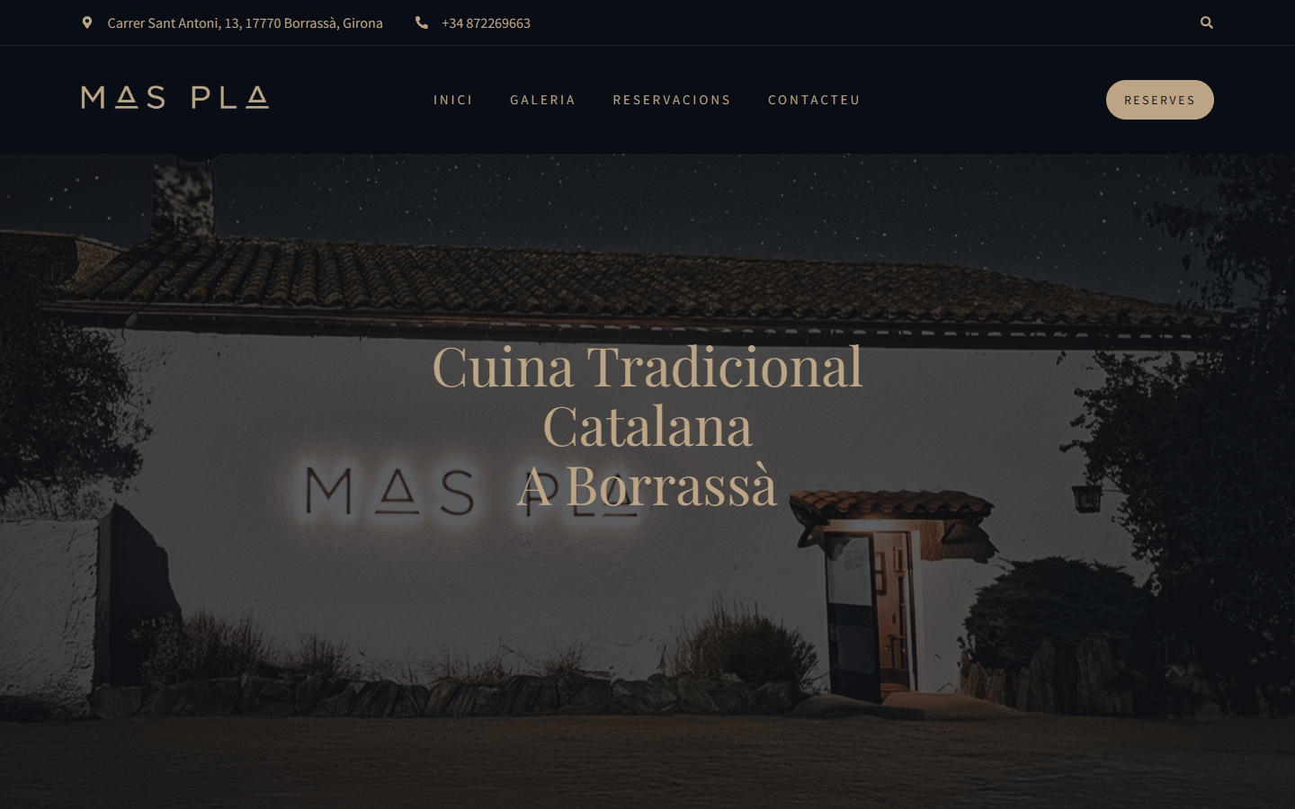 Mas Pla — Sección menú